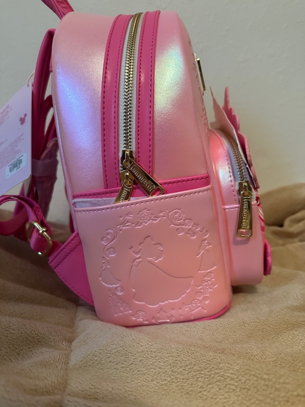Loungefly Aurora Shimmery Pink Princess Cake Mini Backpack NWT - Picture 2 of 6